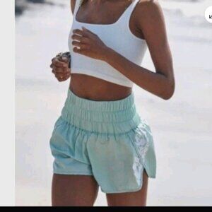 Women's Size S Free People Movement The Way Home Boxing Shorts Mint Seafoam
